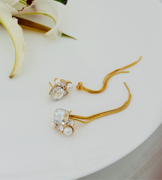 Cluster drop earrings