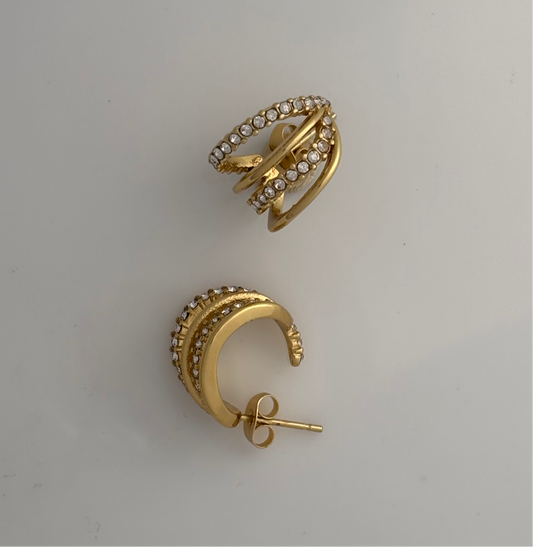 Quadra Crystal Hoops