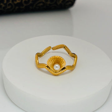 Gold-plated adjustable ring, classic style