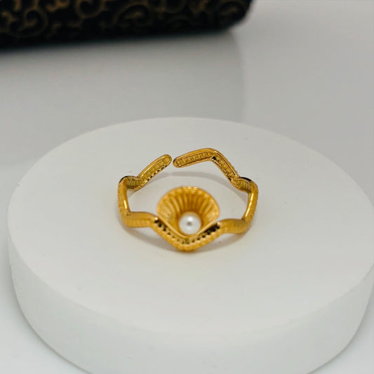 Gold-plated adjustable ring, classic style