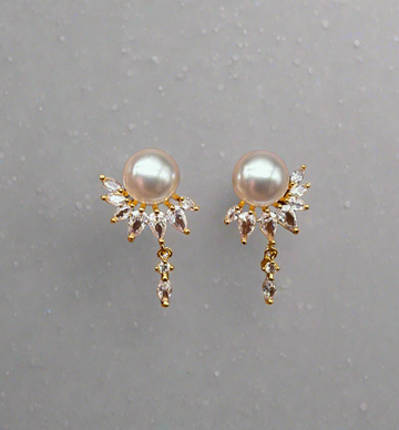 Pearl Flower Drop Earrings