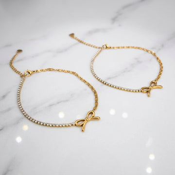 Crystal Bow Anklet