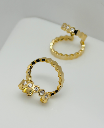 Hexa Crystal Ear Cuffs