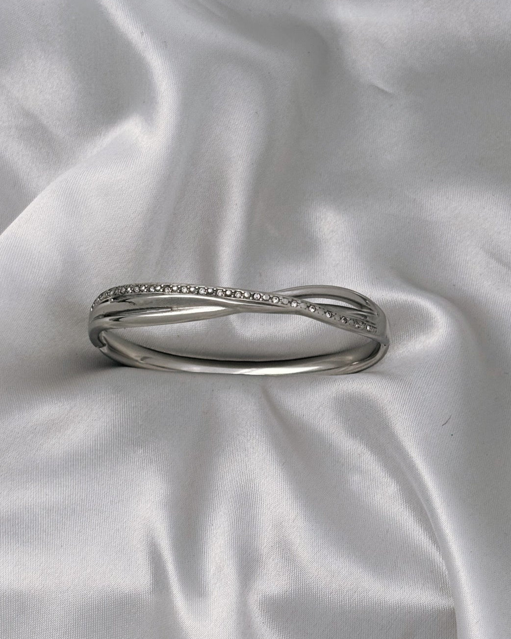 You & Me Silver Crystal Cuff