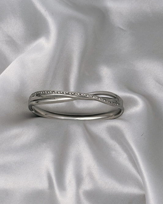You & Me Silver Crystal Cuff