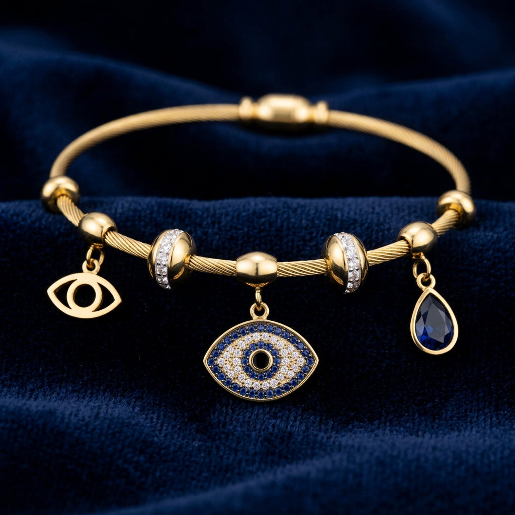 Crystal Eye Charm Bracelet