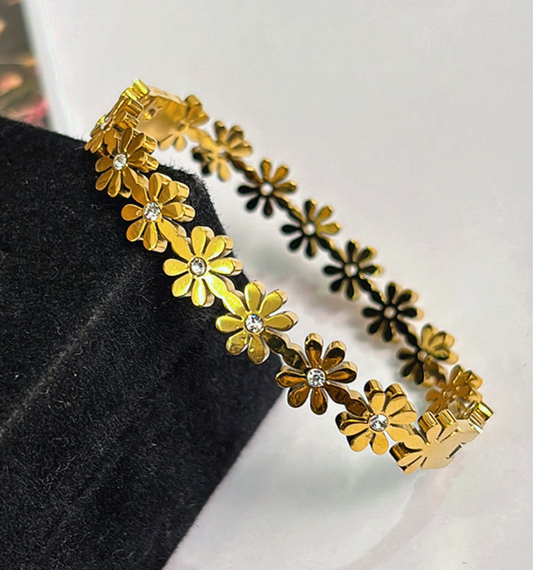 Crystal Flower Cuff