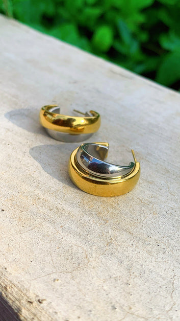 You & Me Dual-Tone Hoops