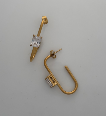 Long Crystal Hoops
