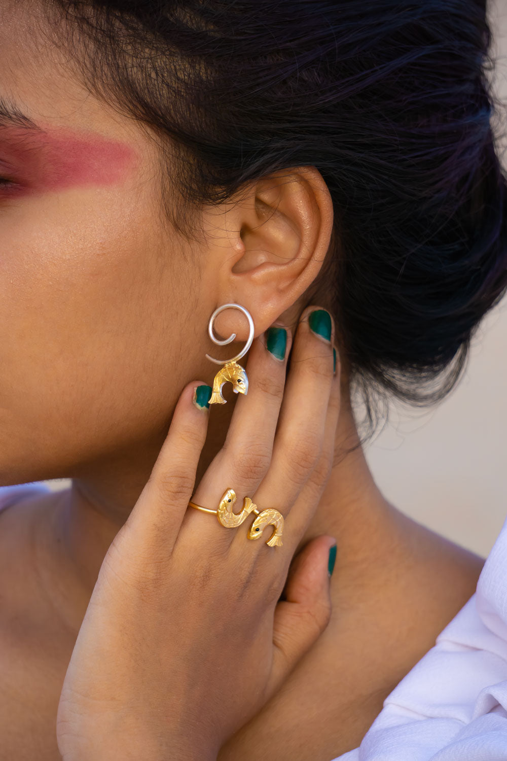 Fish Fin Bi-color Earrings
