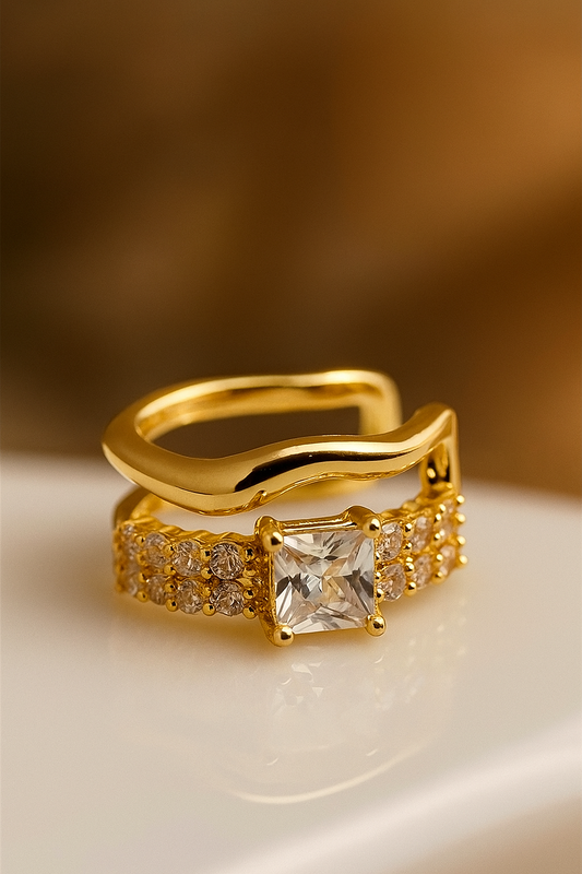 Square Crystal Ear Cuffs