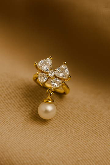 Bow Pearl Ear Cuff