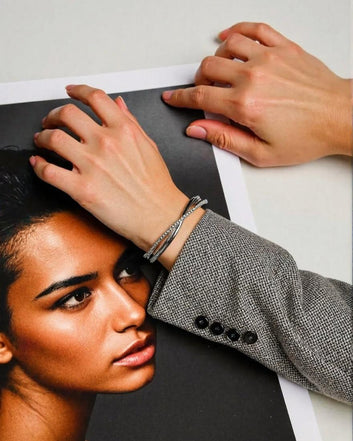 You & Me Silver Crystal Cuff